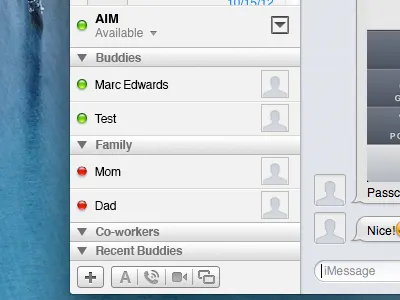 Messages for Mac AIM Shade aim apple im imessage instant message instant messenger mac macintosh messages messages for mac os x osx