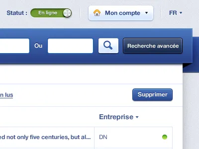 Nav blue button header search webapp