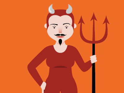Day Five: Satan's Little Helper demon devil girl halloween hell moustache satan
