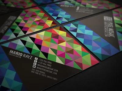 Pixel Mosaic Business Card Design business card mosaic business card mosaic design mosaic graphic design name card pixel mosaic pixel mosaic business card