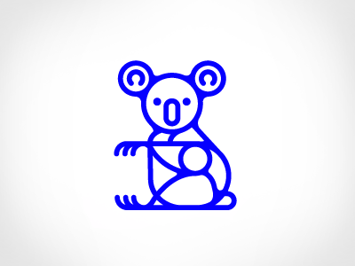 Koala animal bear blue icon illustration koala line quality bear drawing