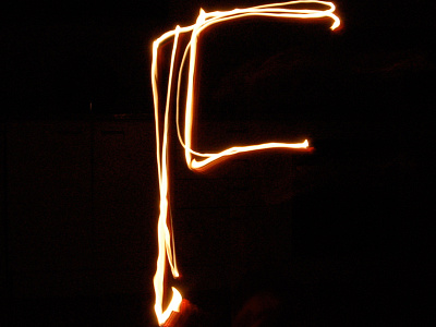 Letter F alphabet light design photograpy poster type