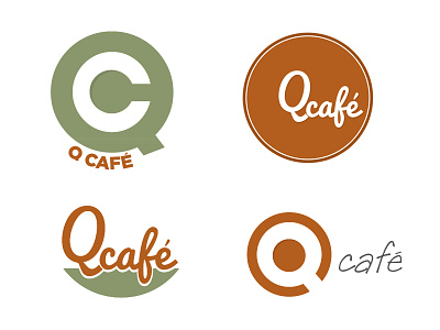 Q Café logo options cafe green orange q