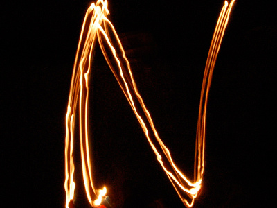 Letter N alphabet light design photograpy poster type