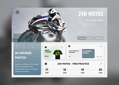 Le Mans Moto Racing Website bento graphic design hero landing modern ui ux webdesign website