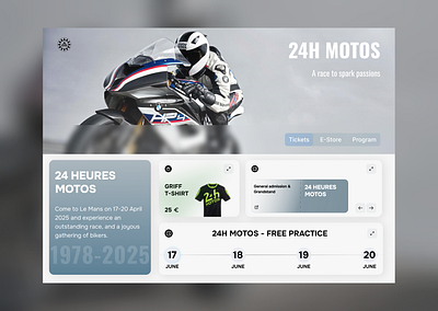 Le Mans Moto Racing Website bento graphic design hero landing modern ui ux webdesign website