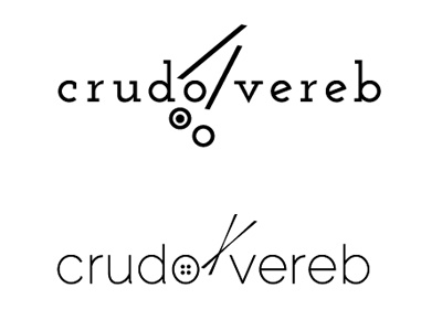crudo vereb and black logo logotype typography white
