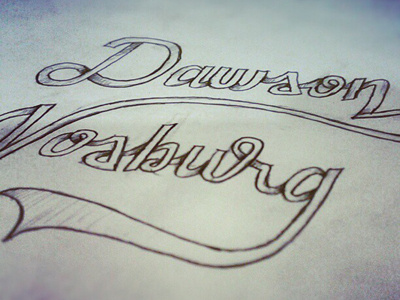 Name Lettering calligraphy cursive drawing graphite handmade lettering name pencil ribbon script text typography