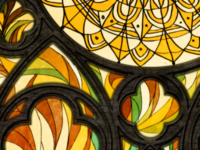 Stained glass window illustrator photoshop window
