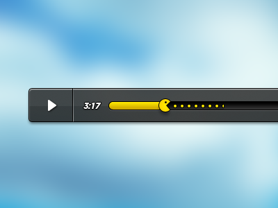 Pacplayer black gray layer media pacman play player progress shape ui ux video videoplayer white yellow
