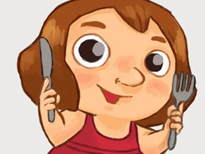 Torreilles Illustrations eat fork girl illustration photoshop tourism