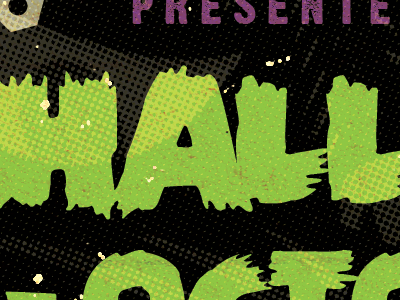 Frankenfest black bolt flyer green halftone halloween purple