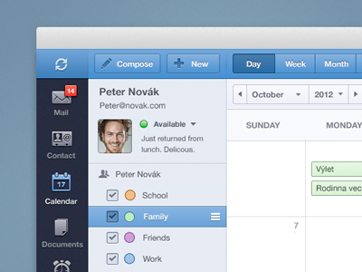 Email client calendar calendar email ui