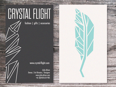 Crystal Flight Cards business cards cards crystal fashion feather geomtric