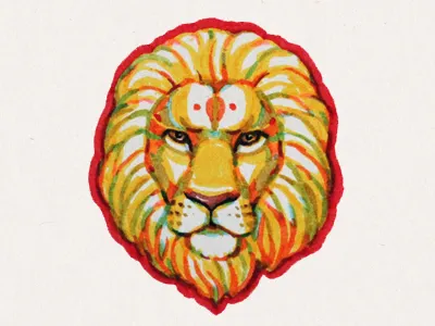 Lion animal art brush pen character clothes color drawing illustration lion t shirt tee wear