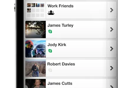 imo contacts app contacts iphone list ui ux
