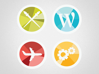 Icons brushes circles colorful gears icons plane wordpress