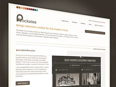 Rockatee Portfolio Redesign V3. branding css3 expressionengine gui interface minimalism responsive design retina rockatee ui