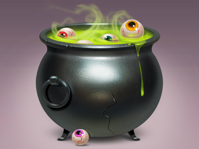 Halloween cauldron eyes free freebies halloween icon magic metal