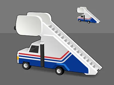 Staircar Icon 2d arrested design development fun funny graphic icon stair car vector