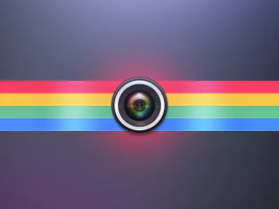 Free Instagram Lance PSD camera cinematic cool flare free freebie graphcoder icon instagram lance psd retro ribbon shine shiny sleek smooth