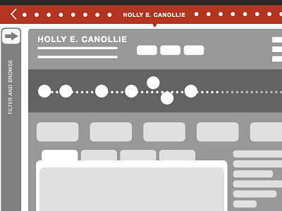 Low-fidelity Wireframe of a Web App profile data ux wireframe