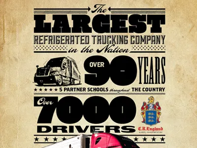 Magazine Ad for trucking company poster typography