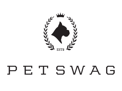 Petswag arizona branding crest crown design dog enclosure identity logo ornate profile regal silhouette slab serif typography wreath