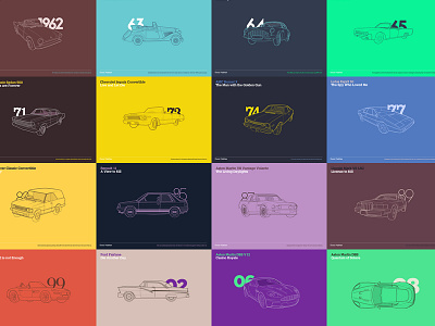 Interactive Bond Cars Evolution bond cars illustration interactive lines timeline