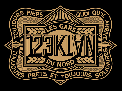 Toujours Fiers 123klan crest typo vintage