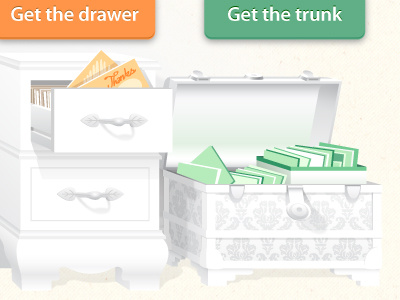 Get the Trunk buttons cards design drawer illustration trunk web design white