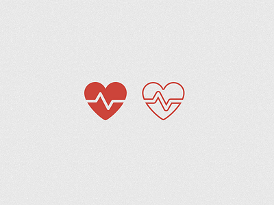 Heartbeat. beat glyph heart icon logo love red white