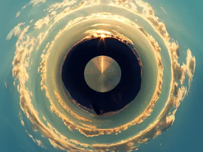 The Sunset World clouds disk makoyed manipulation mountains nature photography sunset symmetry vadim vadimages world