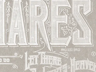 Luminares Type Detail custom lettering gruppo cordenons hot stamp kevin cantrell design luminares poster metal die moondream transparent