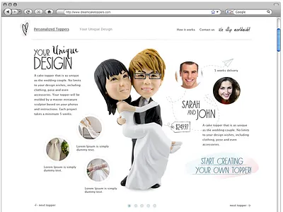 Dream Cake Toppers cake custom figurines marriage toppers web wedding white