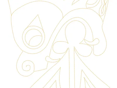 Lion kells lion manuscript pointillize tracing