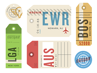 4SQAIR foursquare luggage tags mrdavenport tickets