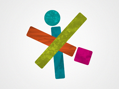 Building Blox asymmetrical building blocks children colorful identity kids logo playful shapes stacked woodgrain