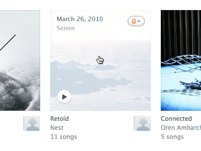 Rdio Album Hover / Wish hover label music rdio wish