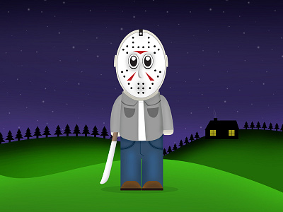 Jason Voorhees artwork cartoon dead design friday the 13th graphic horror horror movies illustration jason jason voorhees mask