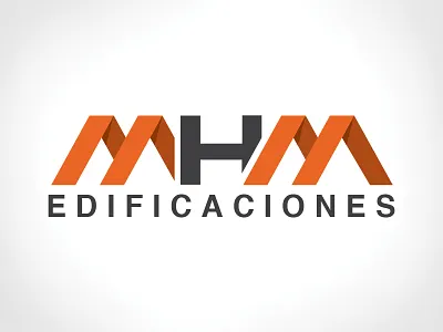 MHM Edificaciones estate fold logo orange real ribbon