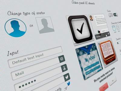 My vCard Admin panel Ui Elements admin panel avatar button checkbox form images input my vcard radiobutton skills switch template ui ui elements web app