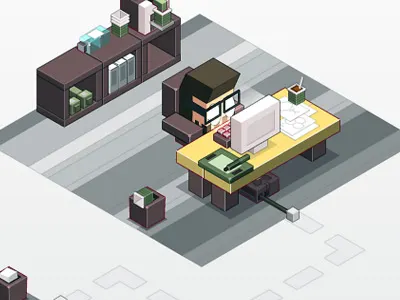 BOX Office - episode 4 -- lover animation animé boulot box cubes design dessin entreprise flash isometry isométrie lover office series vectoriel web