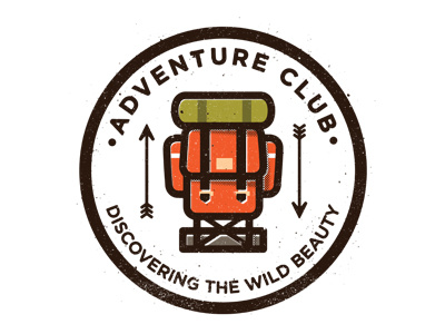 Adventure Club adventure adventure club arrows backpack badge brand camping icon illustration label logo outdoors stamp