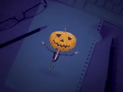 Mr Jack 'O' Lantern halloween illustration