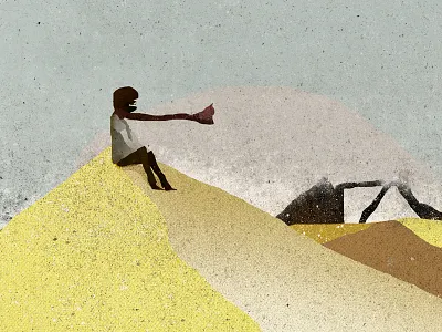 Desert Girl. album artwork desert design grain graphic design illustration sand texture