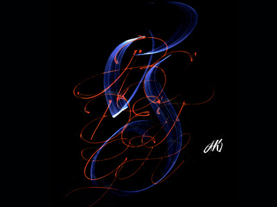 Abstract calligraphy letters