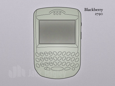 Blackberry 2790 illustration mobile mobile first phone retro technical illustration