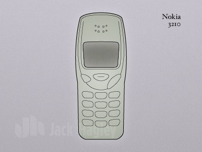 Nokia 3210 illustration mobile mobile first phone retro technical illustration