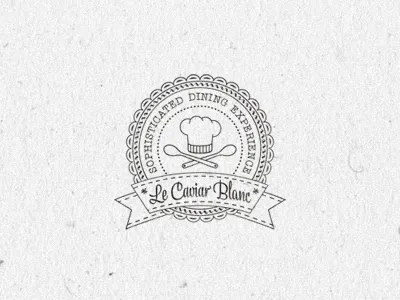 Le Caviar Blanc ... badge grungy lettering logo retro type typeface typo typography vintage